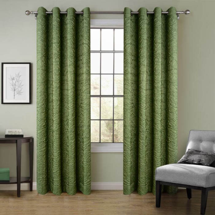 Antique Bronze Grommet Wrinkle Blackout Curtain Drapes