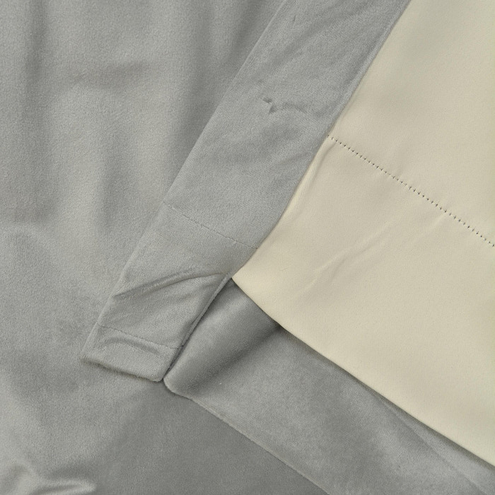 Flat Hook Velvet Curtain Drape with Blackout Lined For Track with Ring Clip or Traverse Rod and Rod with Rings Birkin