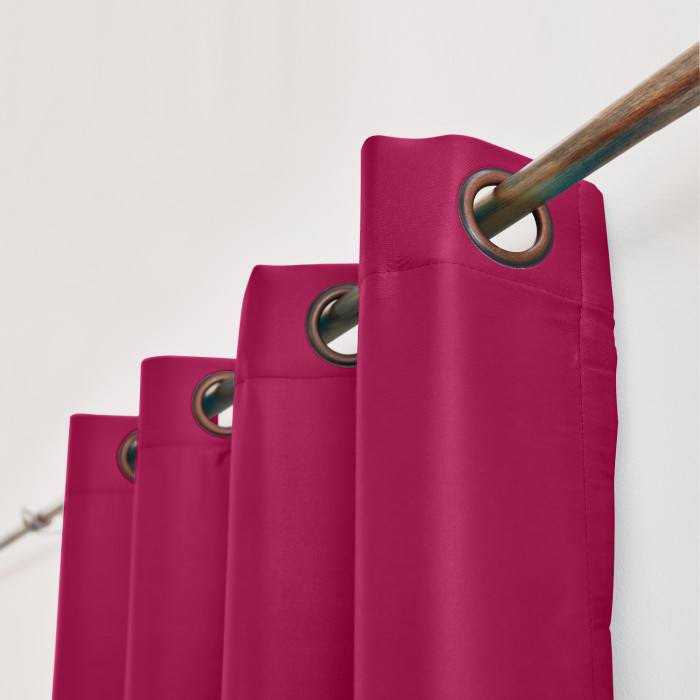 Polyester Cotton Silk Curtain Drape Panel in Antique Bronze Grommet with Blackout Lined LHZ