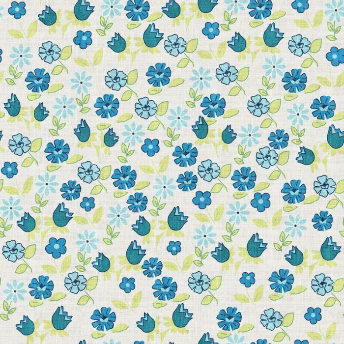 Floral Print Polyester Linen Curtain Drapery CACTUS