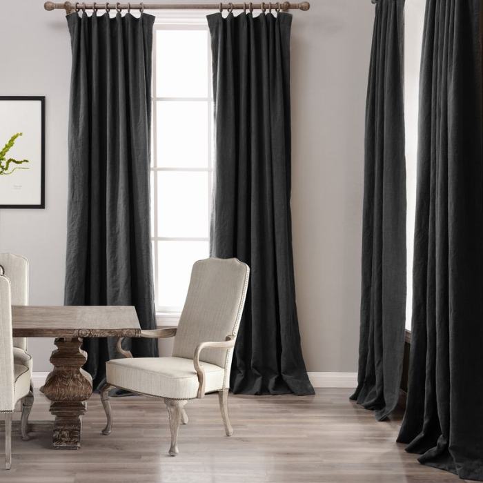 Cotton Linen Curtain Drapery Lined Curtain MASHA