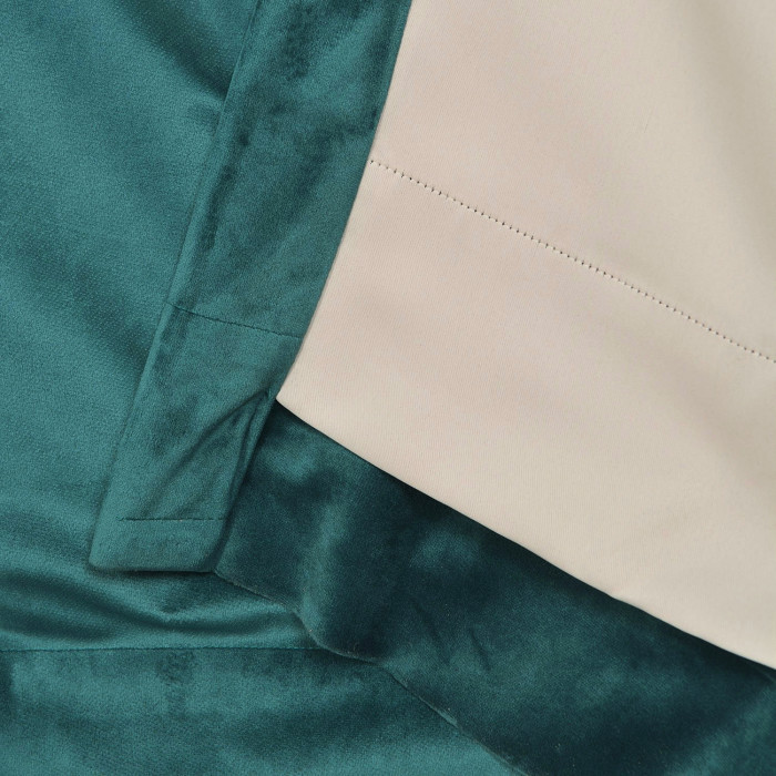 Flat Hook Velvet Curtain Drape with Blackout Lined For Track with Ring Clip or Traverse Rod and Rod with Rings Birkin