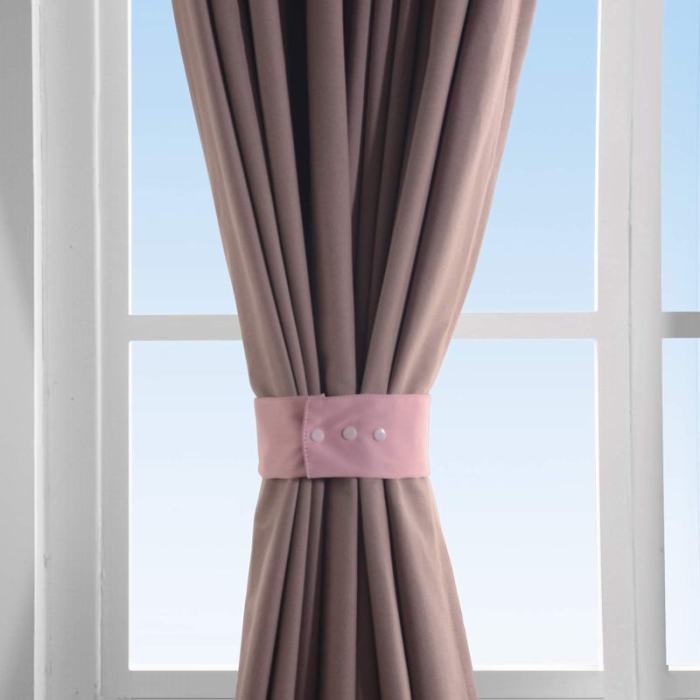 Set of 2 Curtain TieBack Holdback Each with Snap Polyester Blackout