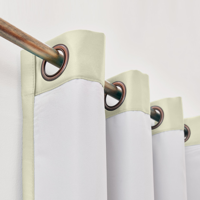 Polyester Cotton Silk Curtain Drape Panel in Antique Bronze Grommet with Blackout Lined LHZ