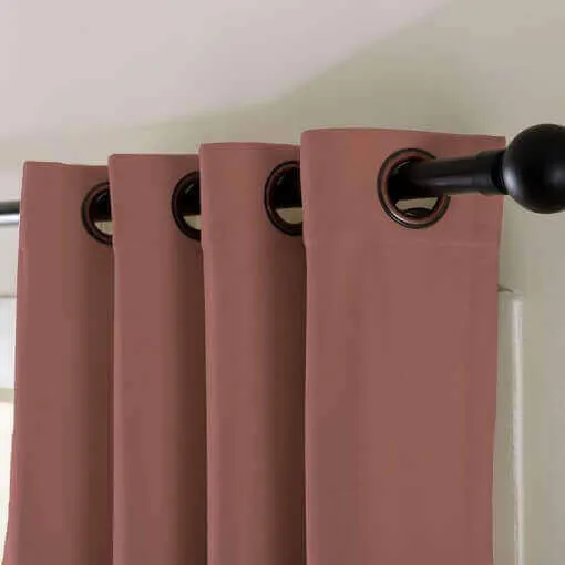 2 Toned Blackout Lined Pieced Patchwork Grommet Velvet Curtain BIRKIN