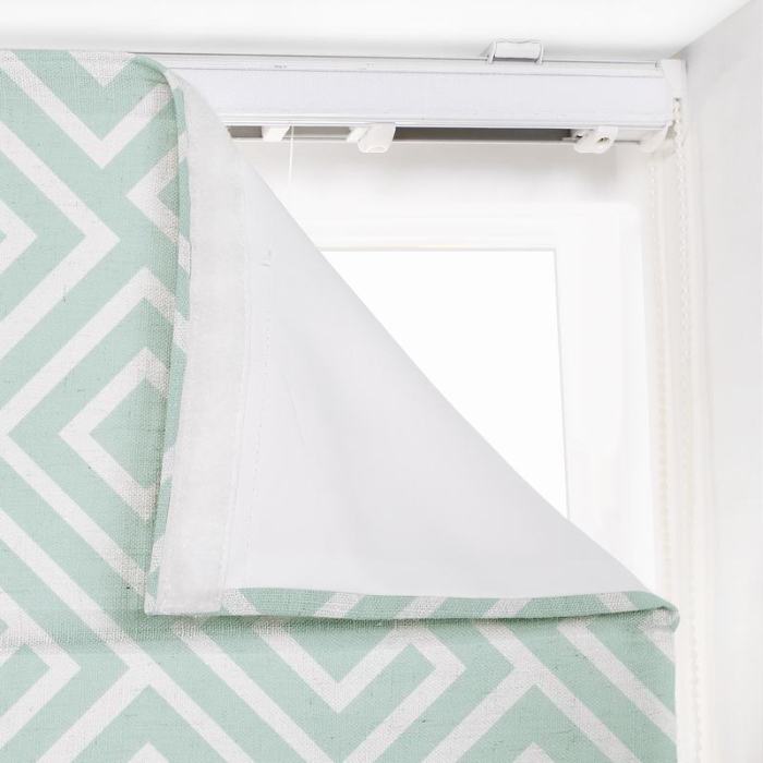 ATELIER Geometric Print Polyester Linen Roman Shade