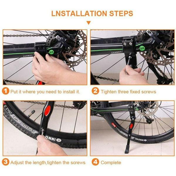 Mountain Bike Bicycle Adjustable Aluminum Alloy Side Kickstand For 22 to 27 inch
