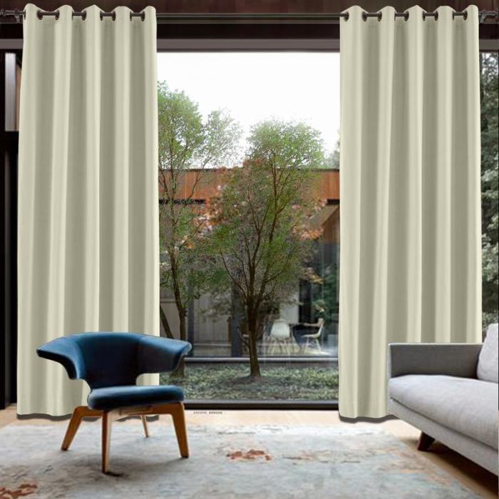 Grommet Cotton Blend Room Darkening Blackout Curtain with Liner Capri