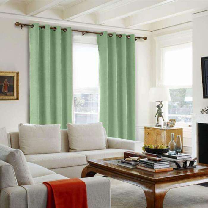 Antique Bronze Grommet Polyester Cotton Drapery With Blackout Lining Thermal Curtain Kantee