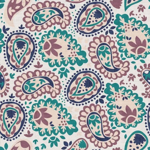 Paisleys Print Polyester Linen Curtain Drapery GEOMETRIC