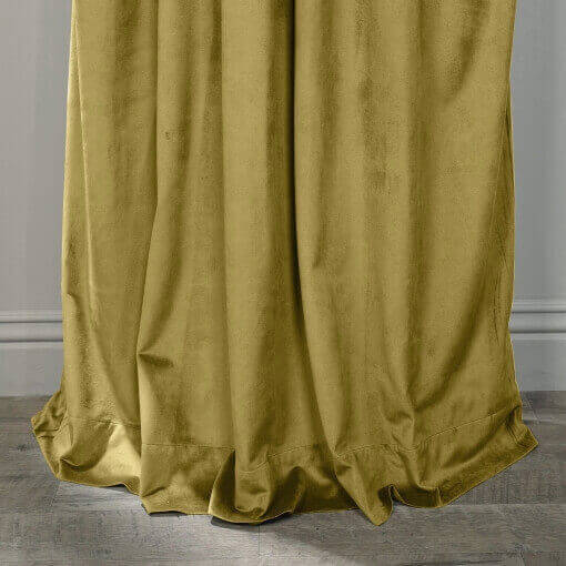 Flat Hook Velvet Curtain Drape with Blackout Lined For Track with Ring Clip or Traverse Rod and Rod with Rings Birkin
