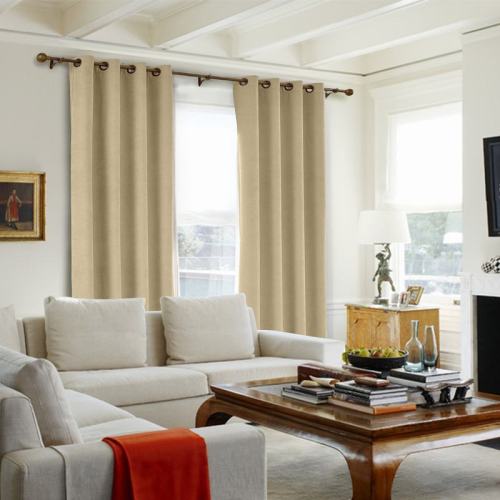 CUSTOM Kante Burlywood Polyester Cotton Drapery With Lining Curtains