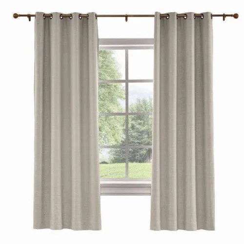 CUSTOM Liz Burly Wood Polyester Linen Curtain Drapery with Lined