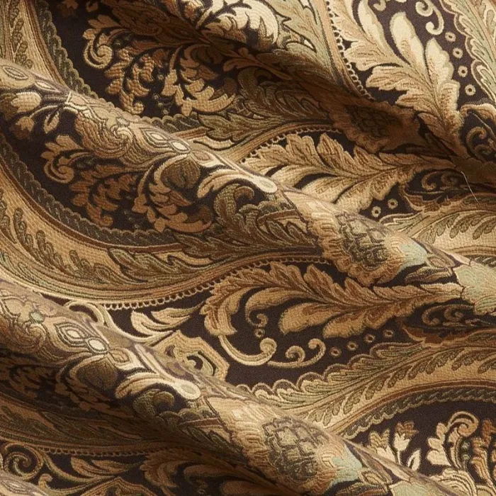 Heavy Weight Rayon Chenille Floral Jacquard Curtain Panel Posie