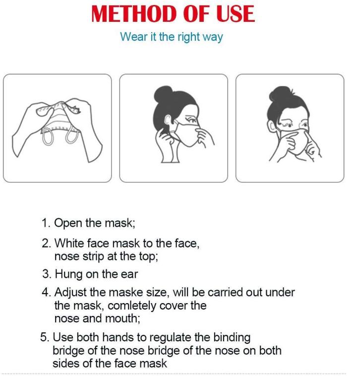 20 PCS 3 Ply Disposable Face Mask Earloop