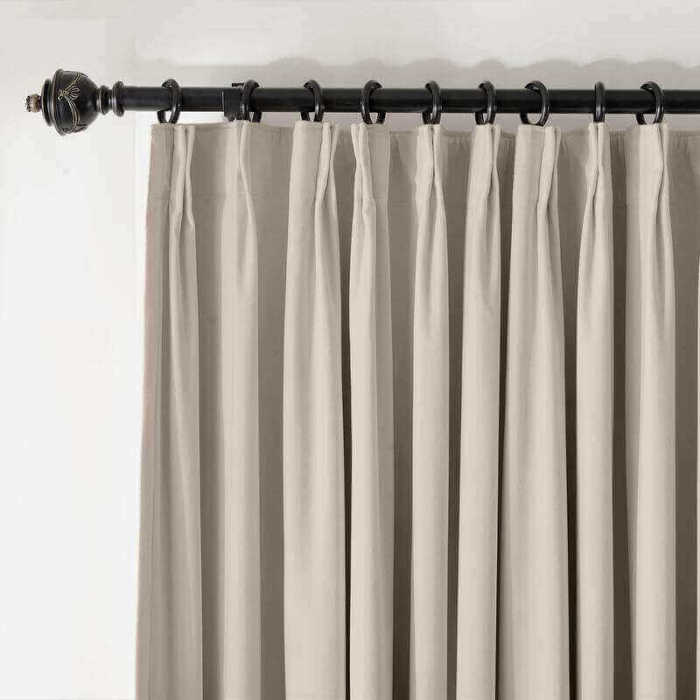 CUSTOM Birkin Ivory Velvet Curtain Drapery With Lining For Traverse Rod Pole or Track