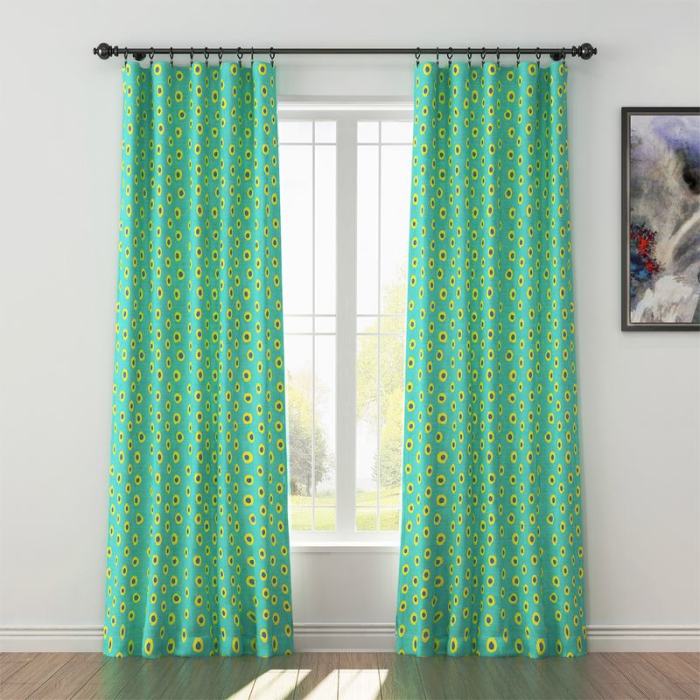 Abstract Print Polyester Linen Curtain Drapery JUNIOR
