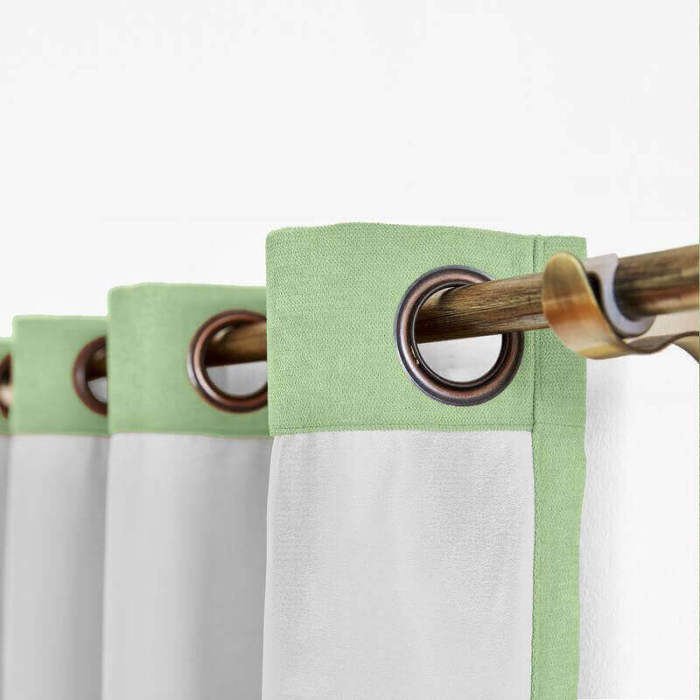 Antique Bronze Grommet Polyester Cotton Drapery With Blackout Lining Thermal Curtain Kantee