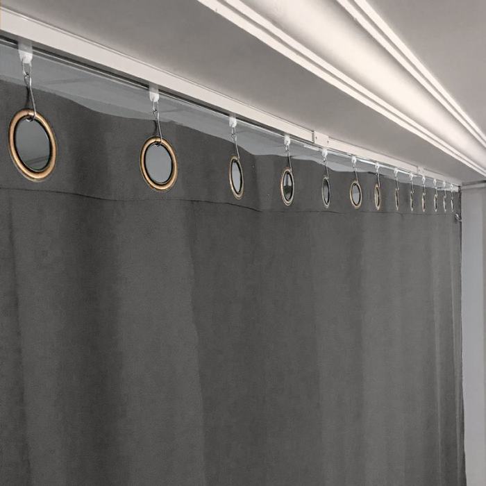 Ceiling Track Room Divider Flame Retardant Fireproof Curtain Kit for Any Space