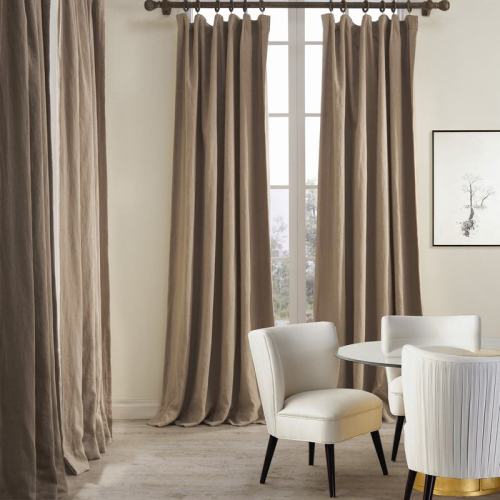 Cotton Linen Curtain Drapery Flat hook for Track Lined Curtain MaSha