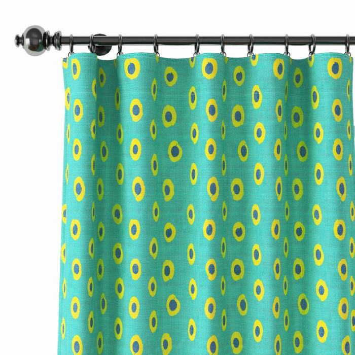 Abstract Print Polyester Linen Curtain Drapery JUNIOR