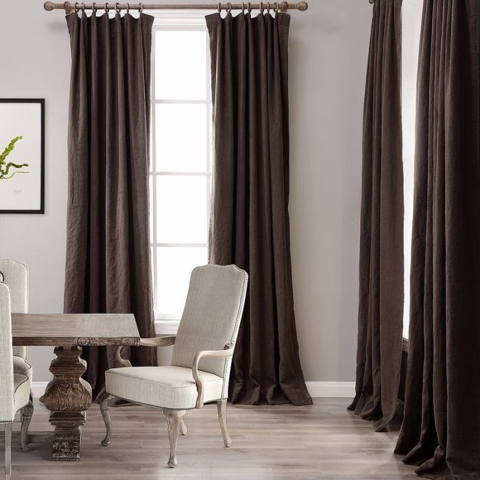 Cotton Linen Curtain Drapery Lined Curtain MASHA