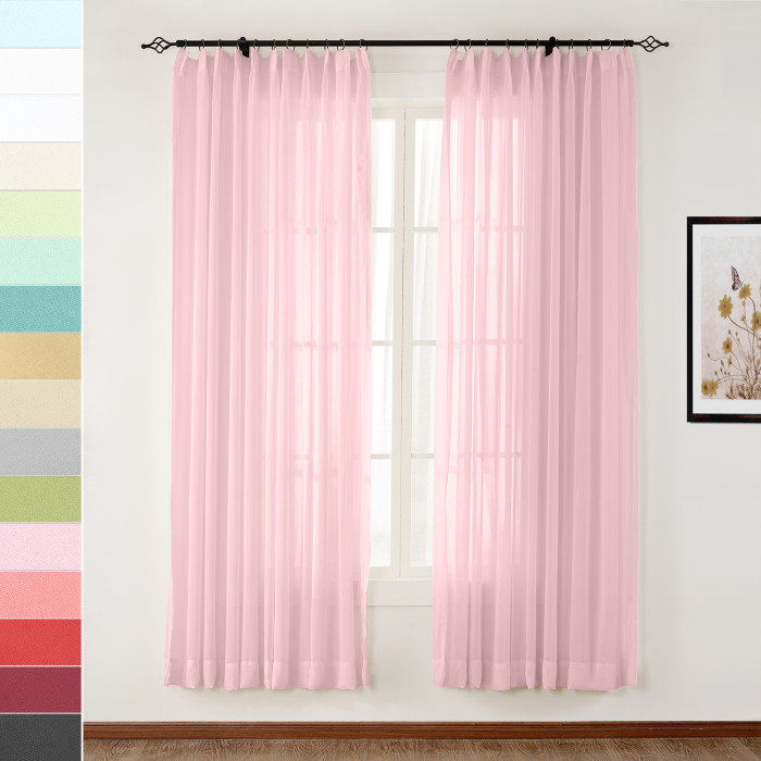 Indoor Outdoor Sheer Curtain Pinch Pleat Wide Opulent Voile Drape SCANDINA