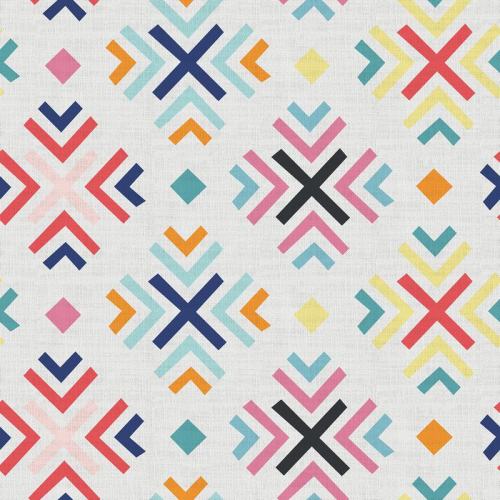Geometric Print Polyester Linen Curtain Drapery ARAV