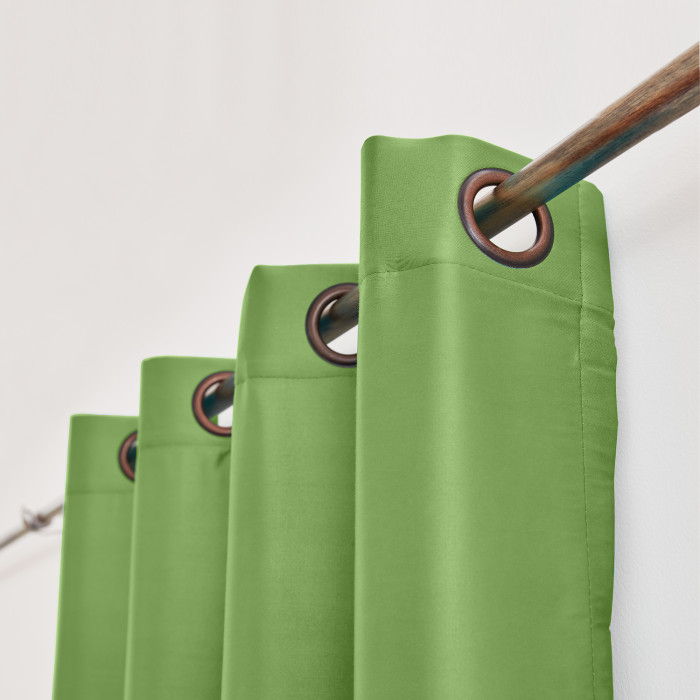 Polyester Cotton Silk Curtain Drape Panel in Antique Bronze Grommet with Blackout Lined LHZ