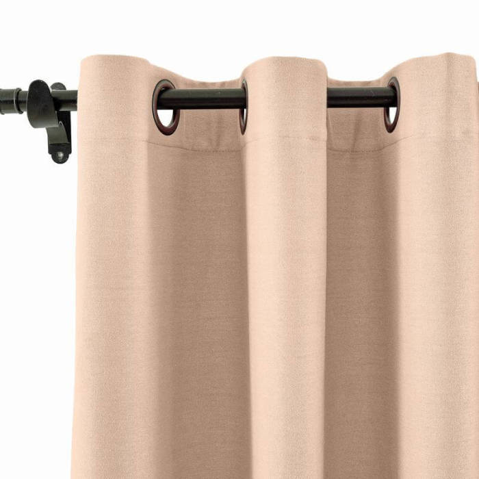 Grommet Cotton Blend Room Darkening Blackout Curtain with Liner Capri
