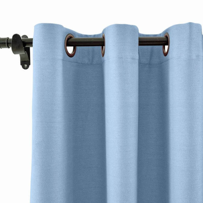 Grommet Cotton Blend Room Darkening Blackout Curtain with Liner Capri