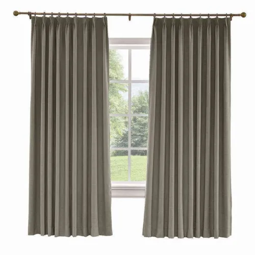 CUSTOM Liz Ebony Polyester Linen Curtain Drapery with Lined