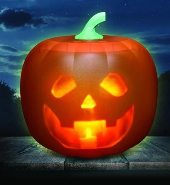 Halloween Talking Animated Pumpkin with Built-In Projector & Speaker