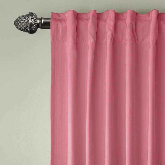 CUSTOM Birkin Rose Velvet Curtain Drapery With Lining For Traverse Rod Pole or Track