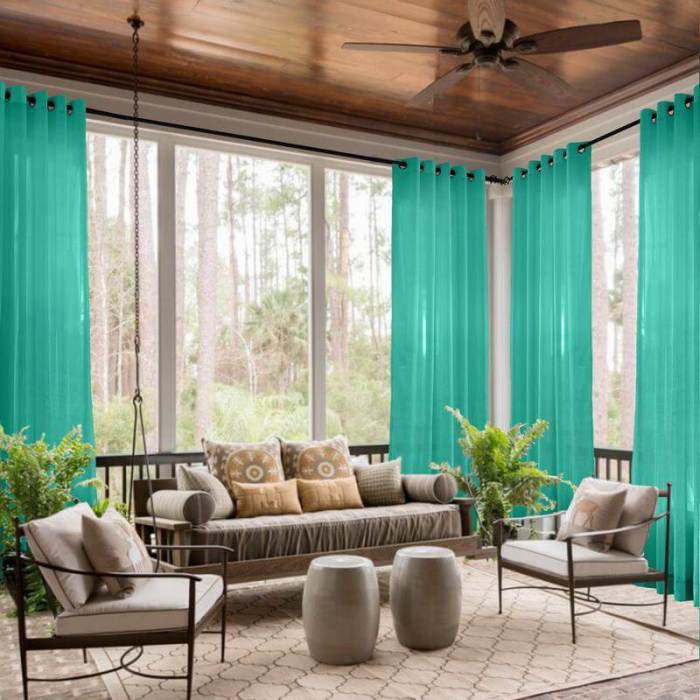 Nickel Grommet Indoor Outdoor Sheer Curtain Wide Opulent Voile Drape SCANDINA