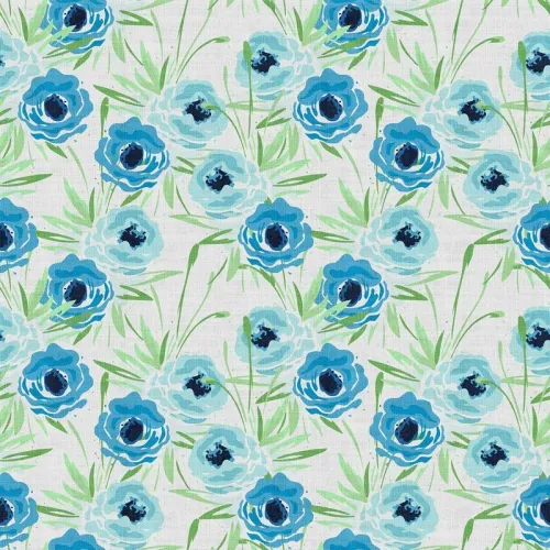 Floral Print Polyester Linen Curtain Drapery BENJIMAN