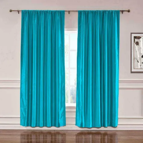 CUSTOM Lao Hang Zhou Turquoise Polyester Cotton Thermal Insulated Curtain