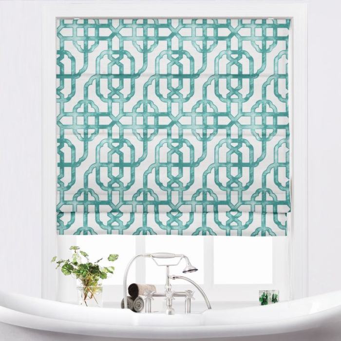 THEA Lattice Print Polyester Cotton Roman Shade