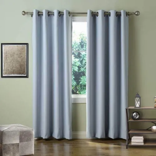 Set of 2 Antique Bronze Grommet Thermal Insulated Blackout Curtain Paz