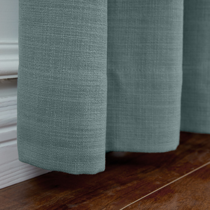 Tab Top Faux Linen with Blackout Lined Window Curtain Panel LIZ