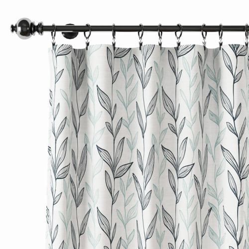 Nature Print Polyester Linen Curtain Drapery EZRA