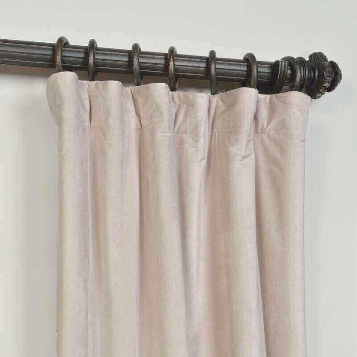 CUSTOM Birkin Ivory Velvet Curtain Drapery With Lining For Traverse Rod Pole or Track