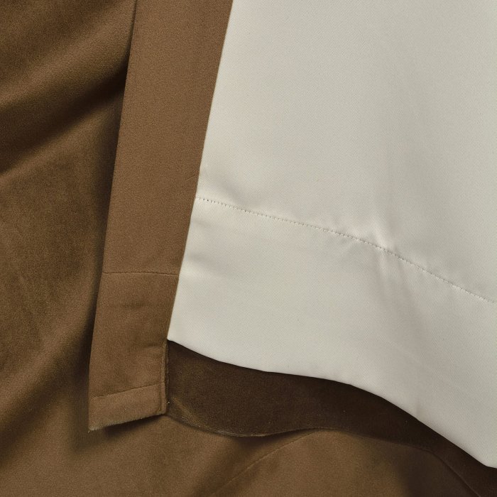 Flat Hook Velvet Curtain Drape with Blackout Lined For Track with Ring Clip or Traverse Rod and Rod with Rings Birkin