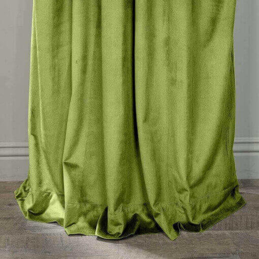 Flat Hook Velvet Curtain Drape with Blackout Lined For Track with Ring Clip or Traverse Rod and Rod with Rings Birkin