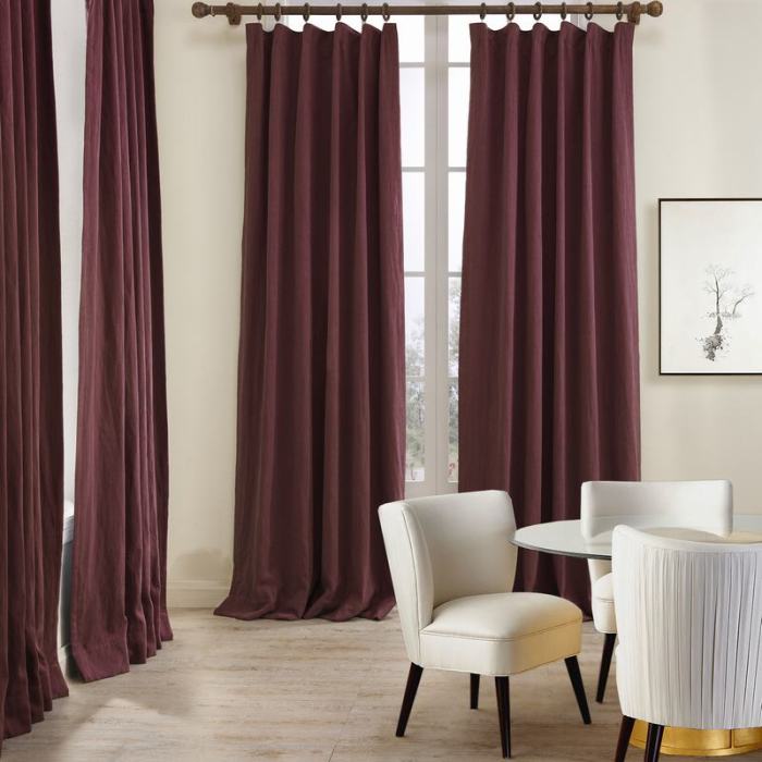 Cotton Linen Curtain Drapery Lined Curtain MASHA