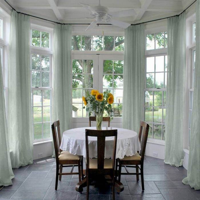 Indoor Outdoor Sheer Curtain Pinch Pleat Wide Opulent Voile Drape SCANDINA
