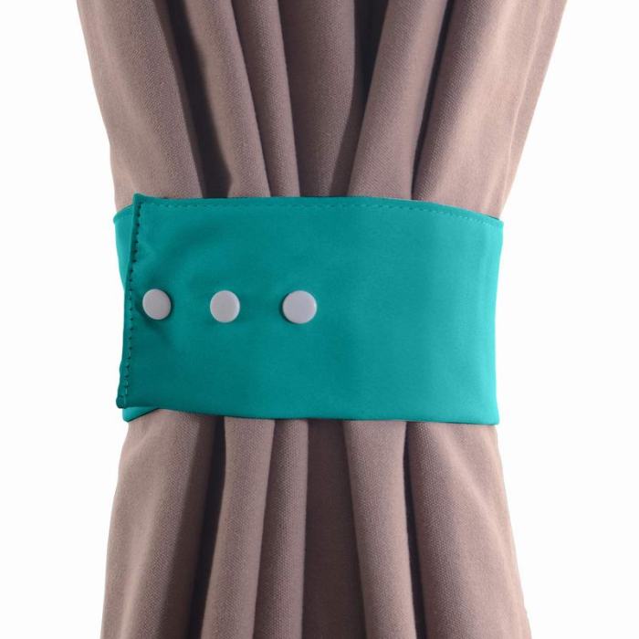 Set of 2 Curtain TieBack Holdback Each with Snap Polyester Blackout