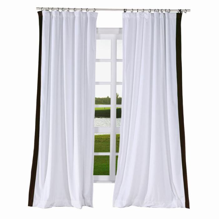 FELIX Velvet Curtain Drapery with Color Border Custom Sold Per Pair