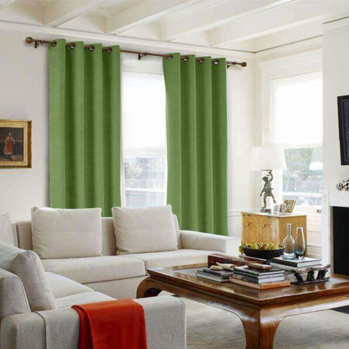 Antique Bronze Grommet Polyester Cotton Drapery With Blackout Lining Thermal Curtain Kantee
