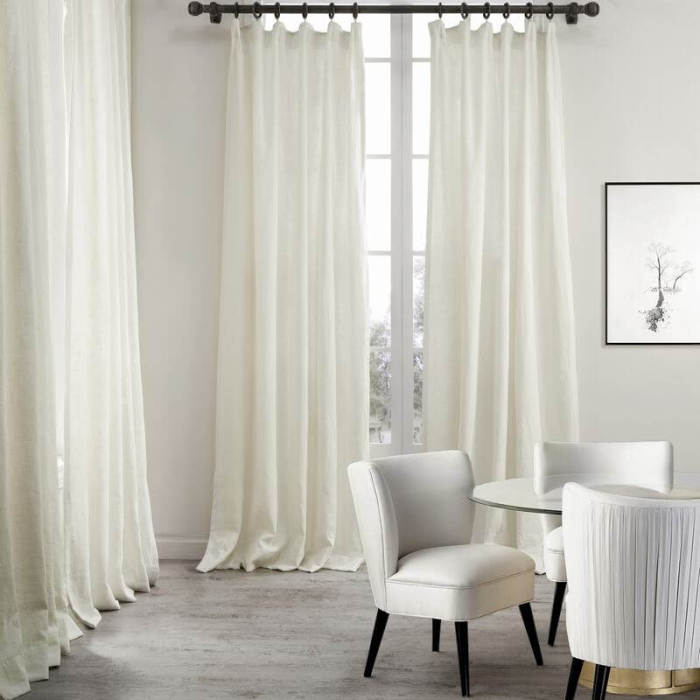 Cotton Linen Curtain Drapery Flat hook for Track Lined Curtain MaSha